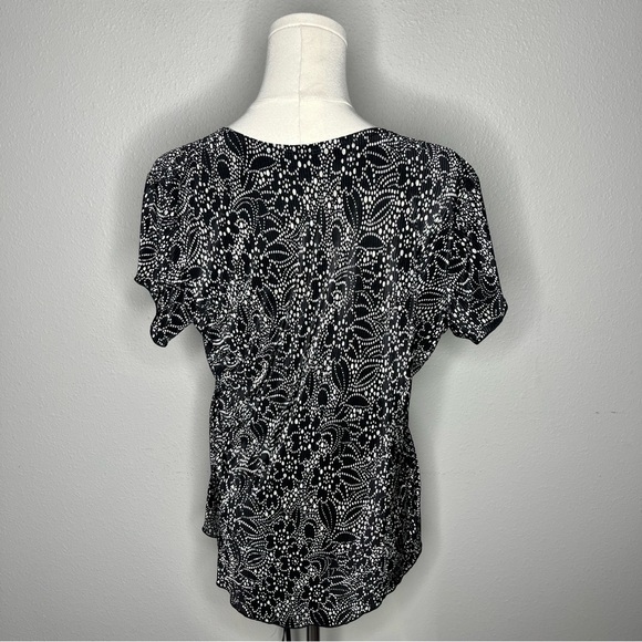 Vintage Ashley Jill Plisse Wrap Style Asymmetrical O Ring Going Out Top Blouse - Picture 2 of 6